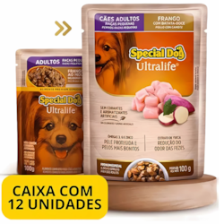 12 Sachês Special Dog Raças Pequenas Frango Ao Molho - Caixa