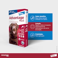 Advantage Max3 para Cães Acima de 25 kg – 4,0 mL