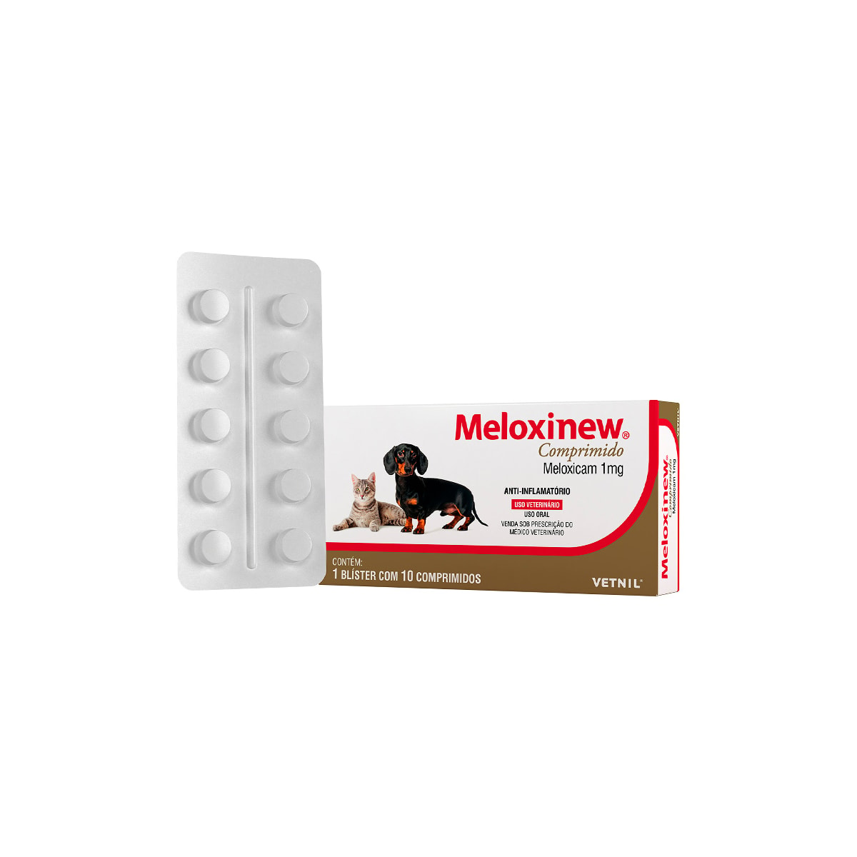 Anti-inflamatório Meloxinew 10 Comprimidos para Cães e Gatos