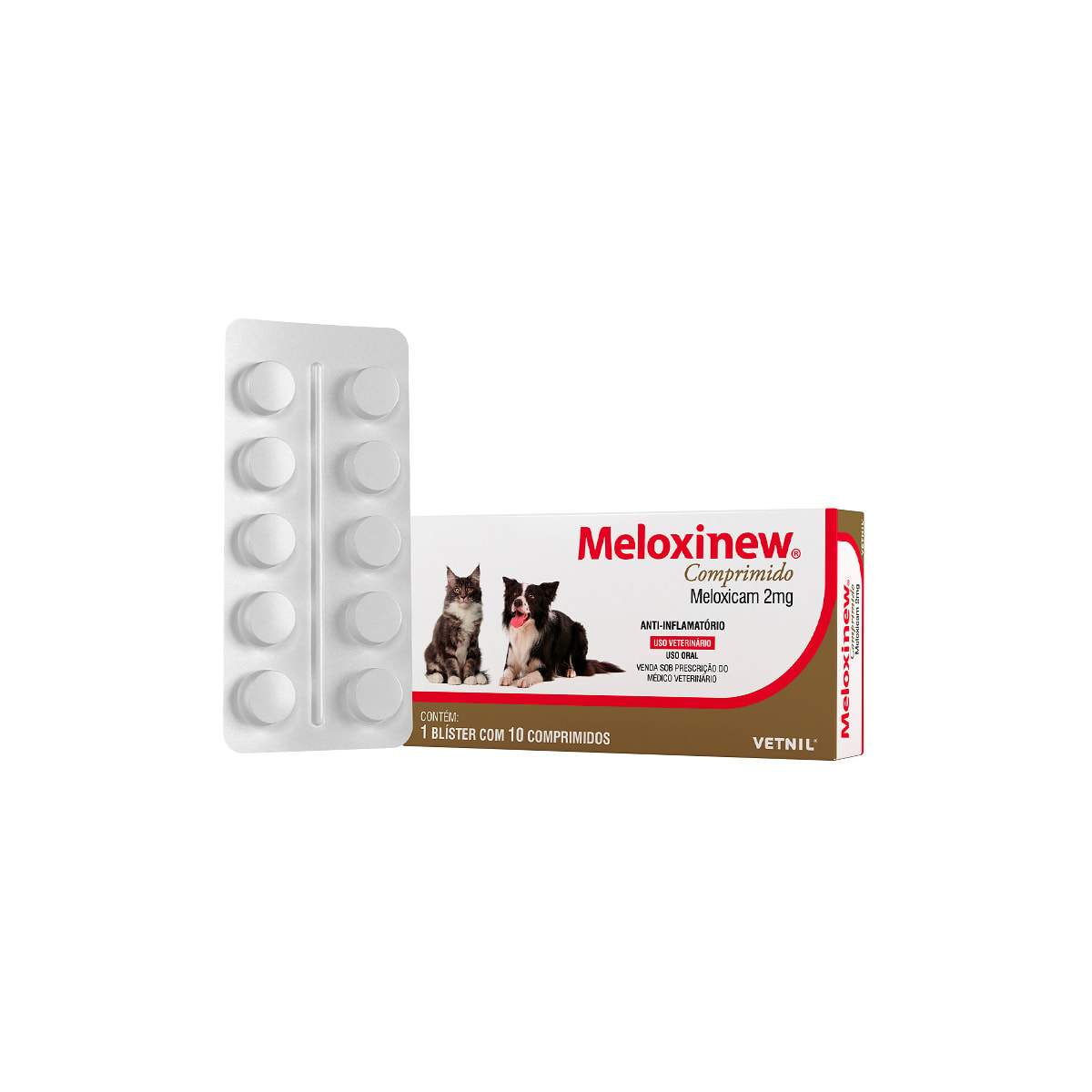Anti-inflamatório Meloxinew 10 Comprimidos para Cães e Gatos
