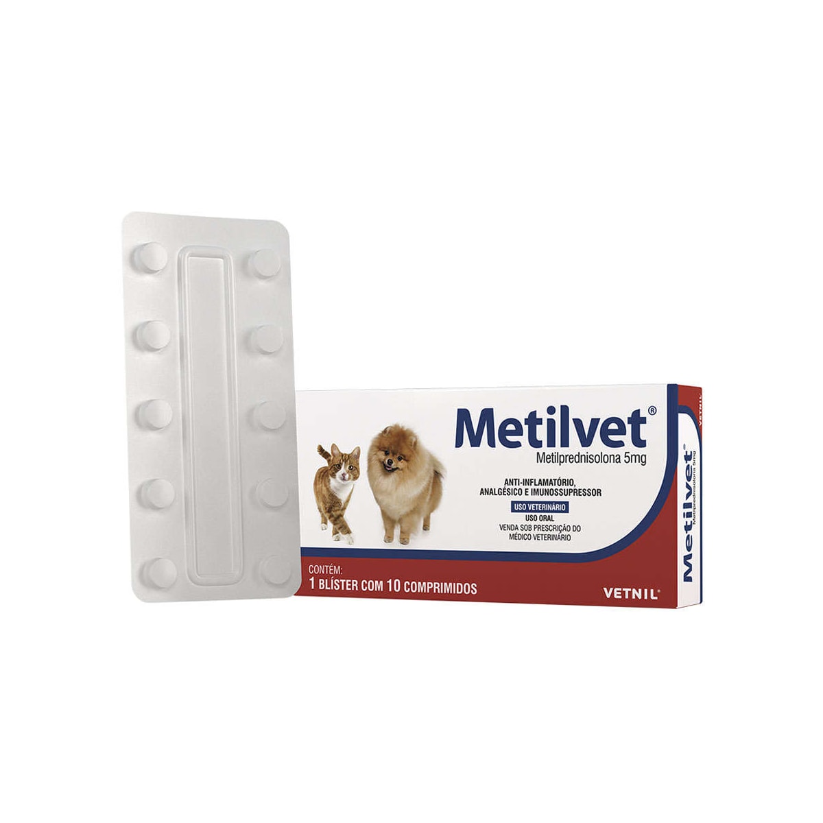 Anti-inflamatório  Metilvet 5 mg para Cães e Gatos