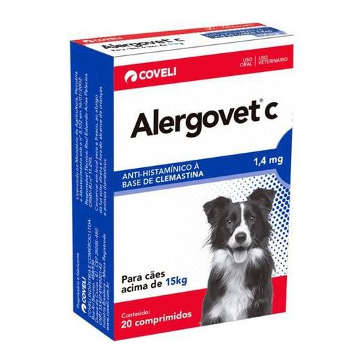 Antialérgico Alergovet C 1,4mg 20 Comprimidos