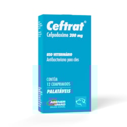 Antibacteriano União Ceftrat para Cães - 12 Comprimidos Antibacteriano União Ceftrat para Cães - 12 Comprimidos