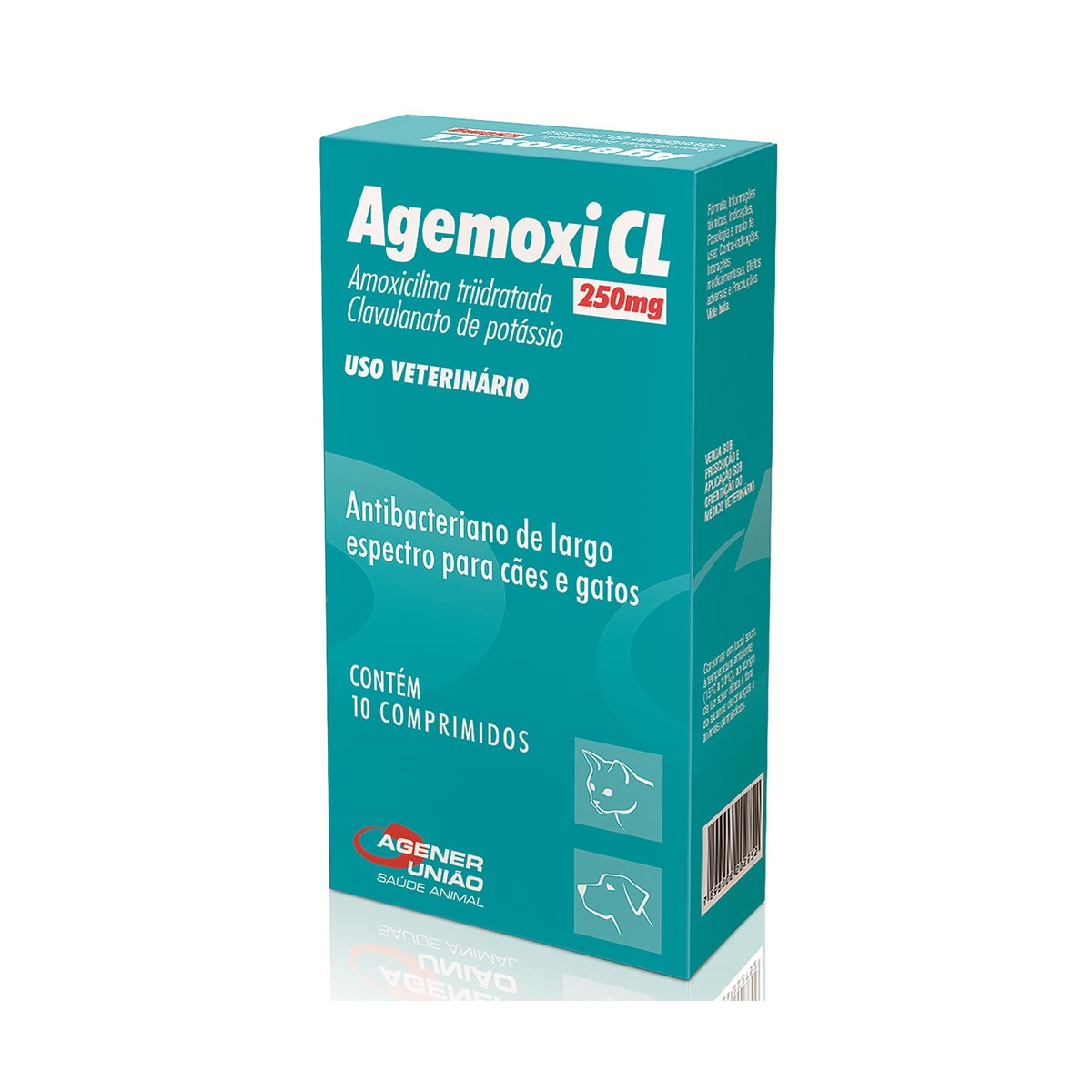 Antibiótico Agemoxi 250mg 10 comprimidos Cães e Gatos