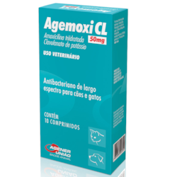 Antibiótico Agemoxi 250mg 10 comprimidos Cães e Gatos