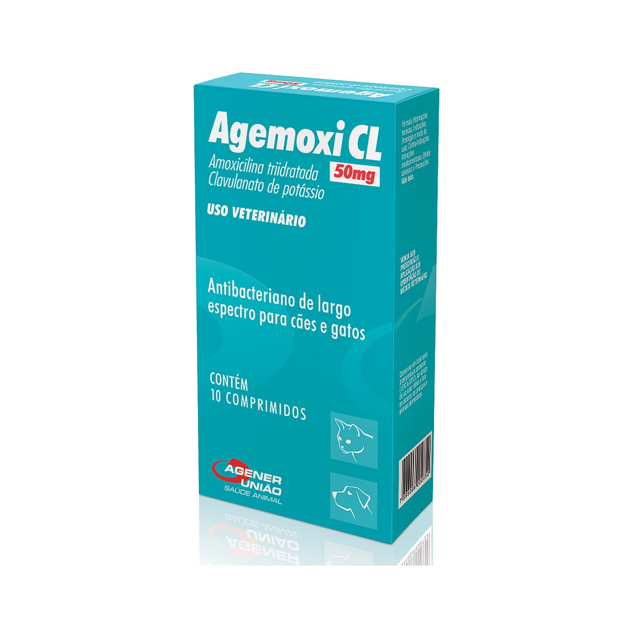 Antibiótico Agemoxi 50mg 10 comprimidos Cães e Gatos