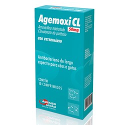 Antibiótico Agemoxi 50mg 10 comprimidos Cães e Gatos