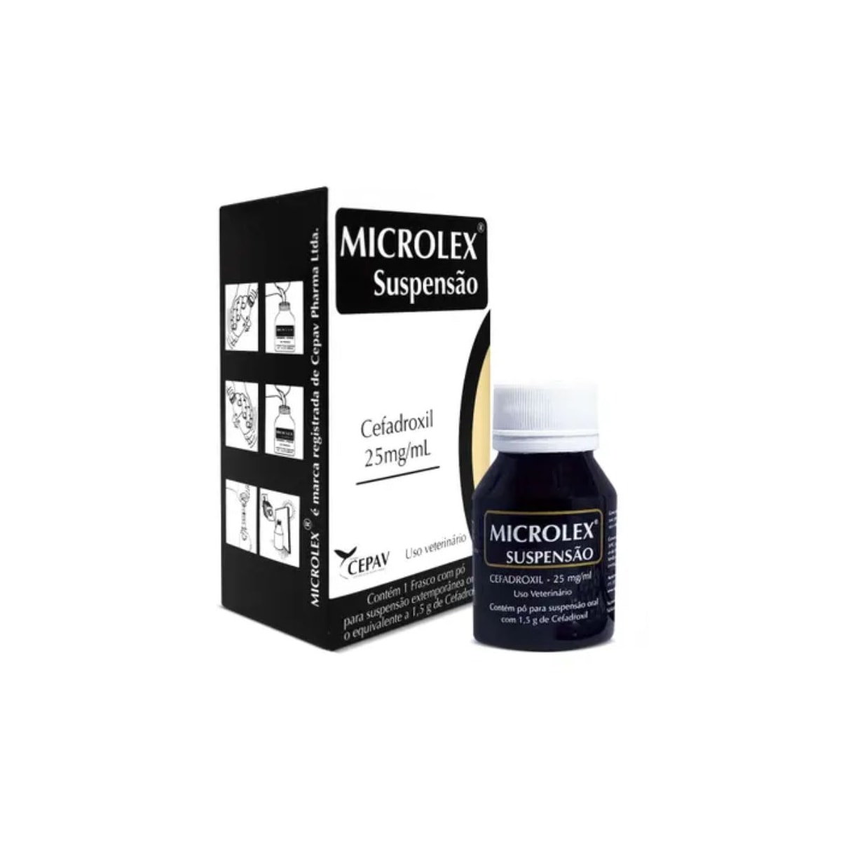 Antibíotico MIcrolex Suspensão Cães e Gatos 25mg/ml