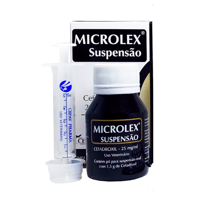 Antibíotico MIcrolex Suspensão Cães e Gatos 25mg/ml - Pet Cães e Cia