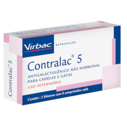 Antigalactogênico Virbac Contralac 5 para Cães e Gatos - 16 Comprimidos