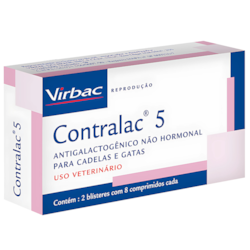 Antigalactogênico Virbac Contralac 5 para Cães e Gatos Antigalactogênico Virbac Contralac 5 para Cães e Gatos