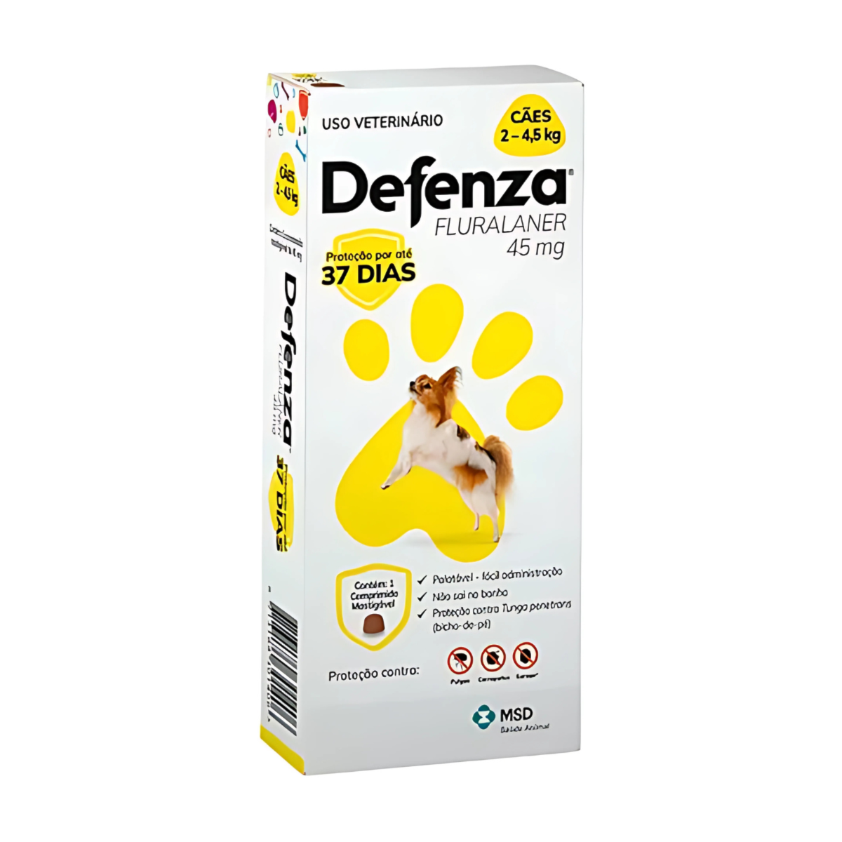 Antiparasitário MSD Defenza 45mg para Cães de 2 a 4,5 kg