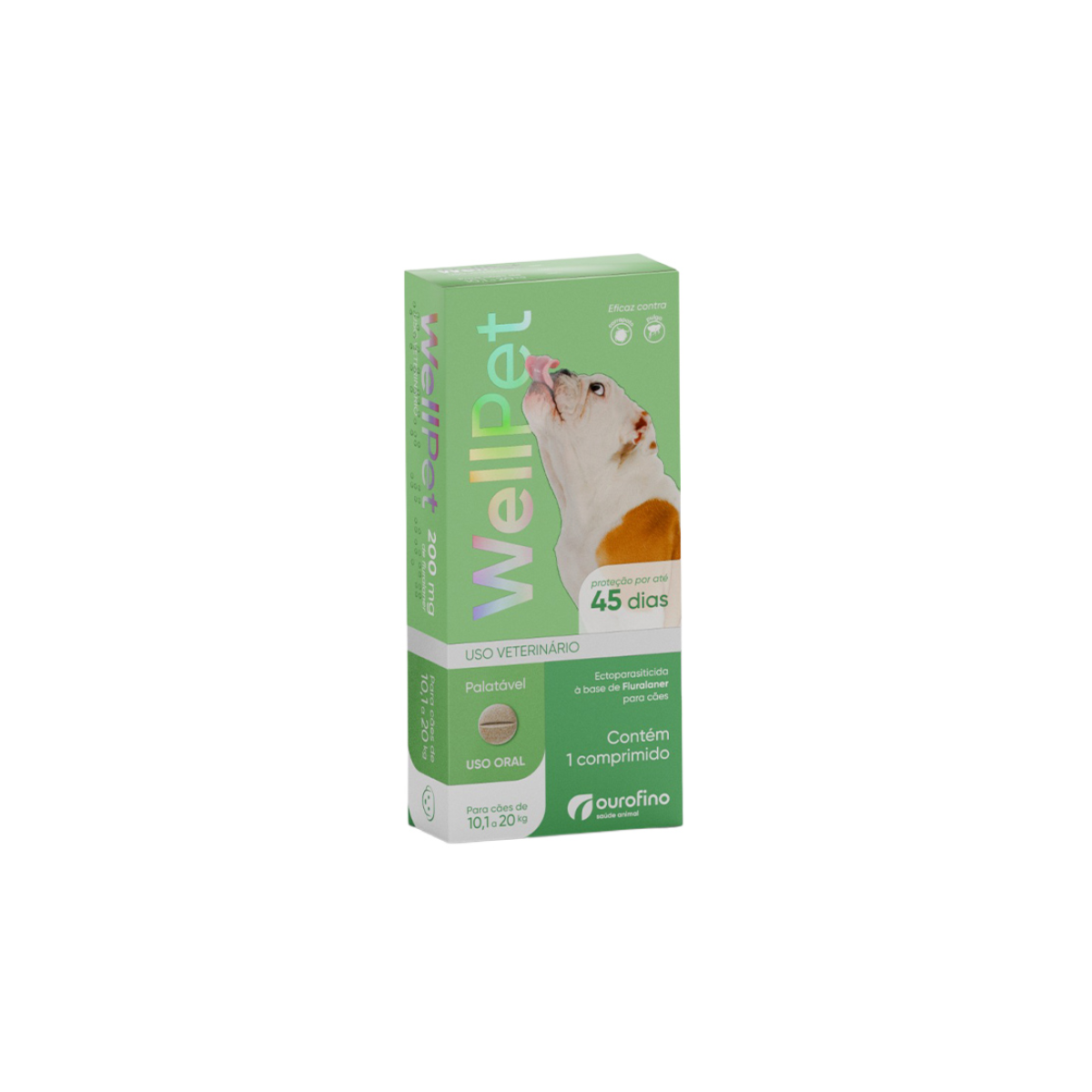 Antiparasitário Wellpet Para Cães (10 a 20kg) 200mg