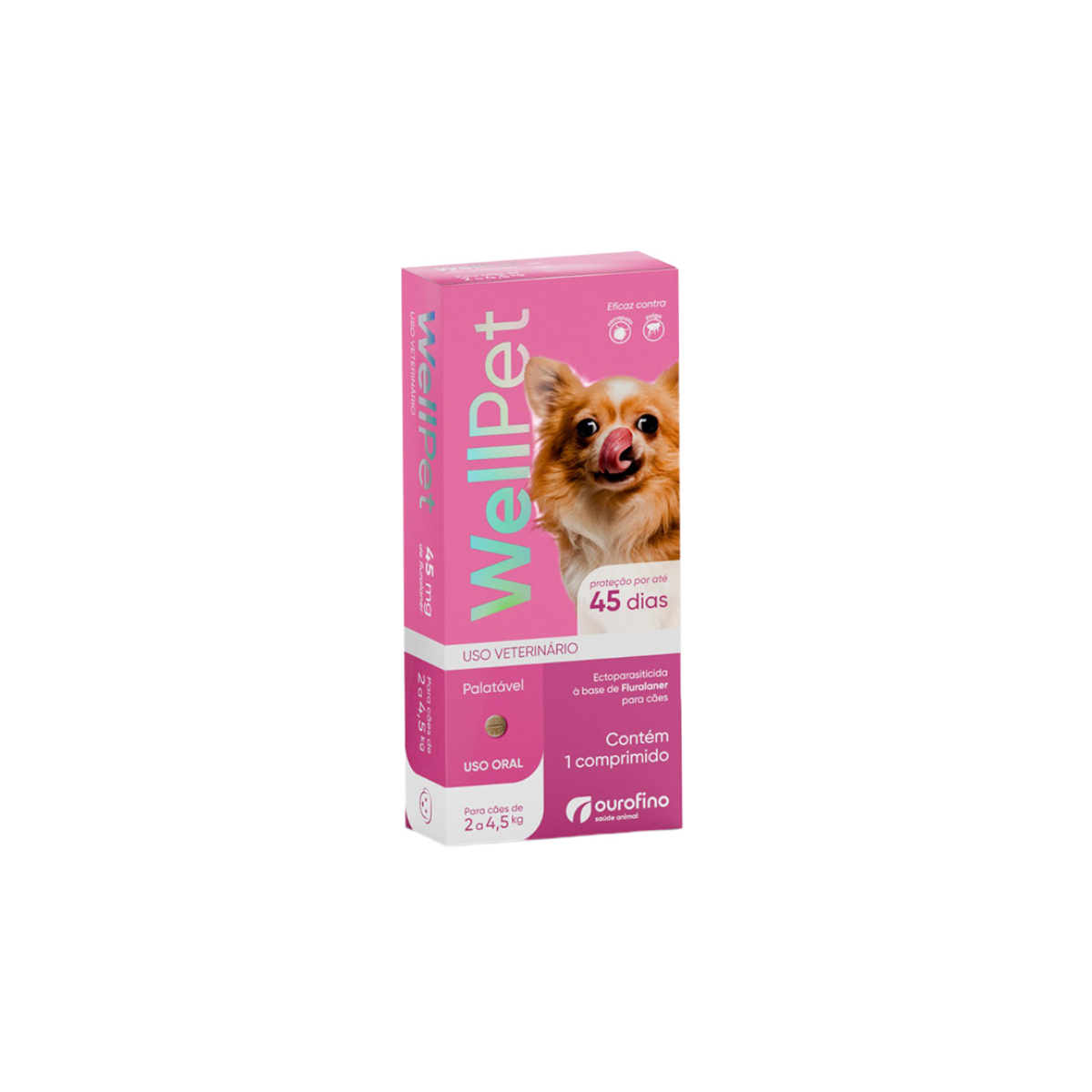 Antiparasitário Wellpet Para Cães (2 a 4,5kg) 45mg