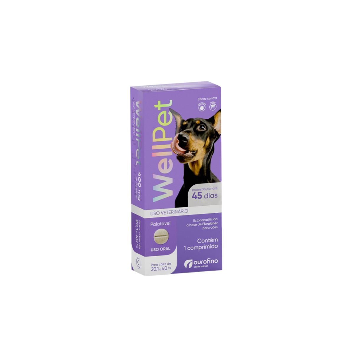 Antiparasitário Wellpet Para Cães ( 20 a 40kg) 400mg