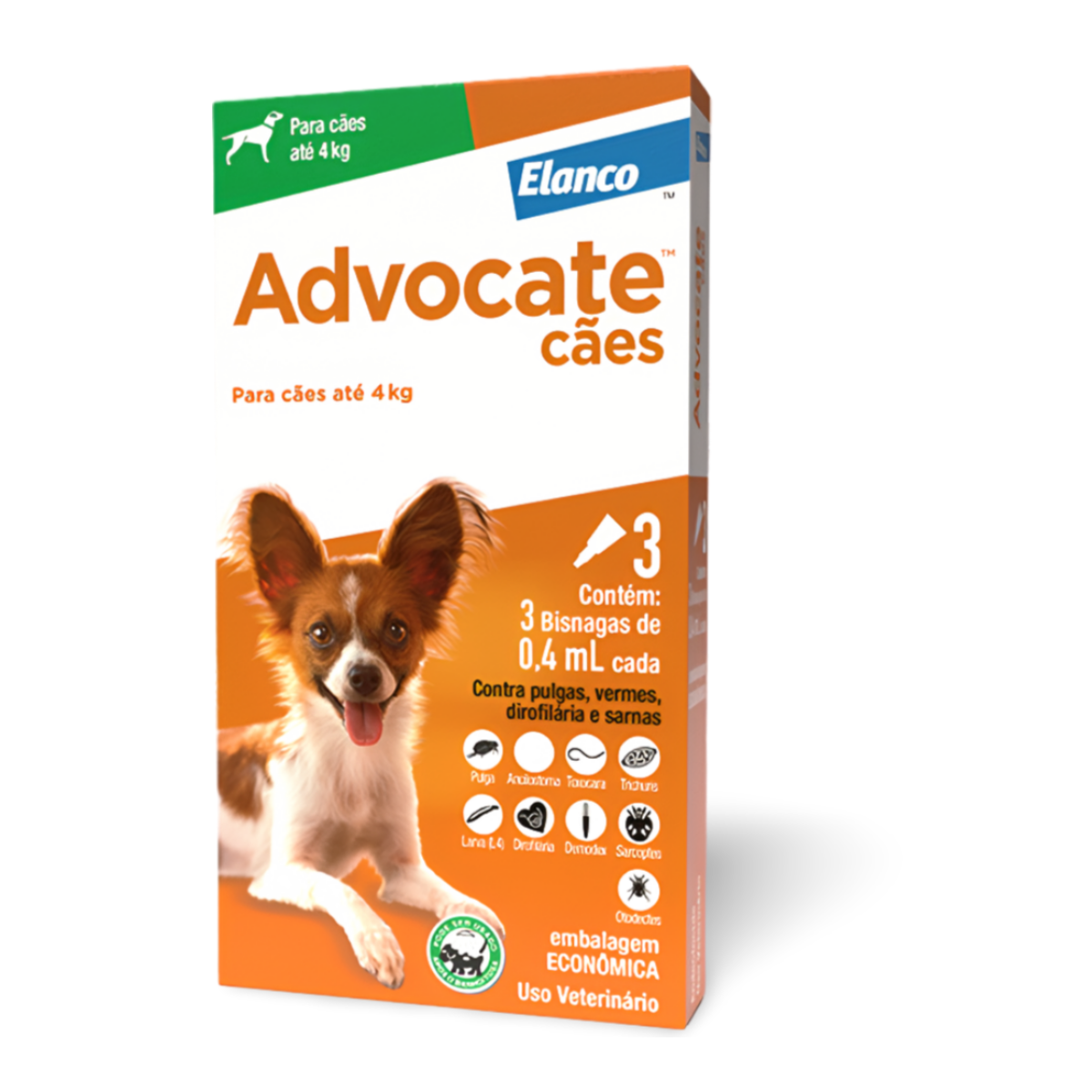 Antipulgas Advocate para Cães de até 4kg 0,4ml