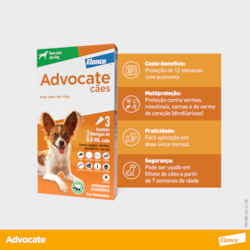 Antipulgas Advocate para Cães de até 4kg 0,4ml