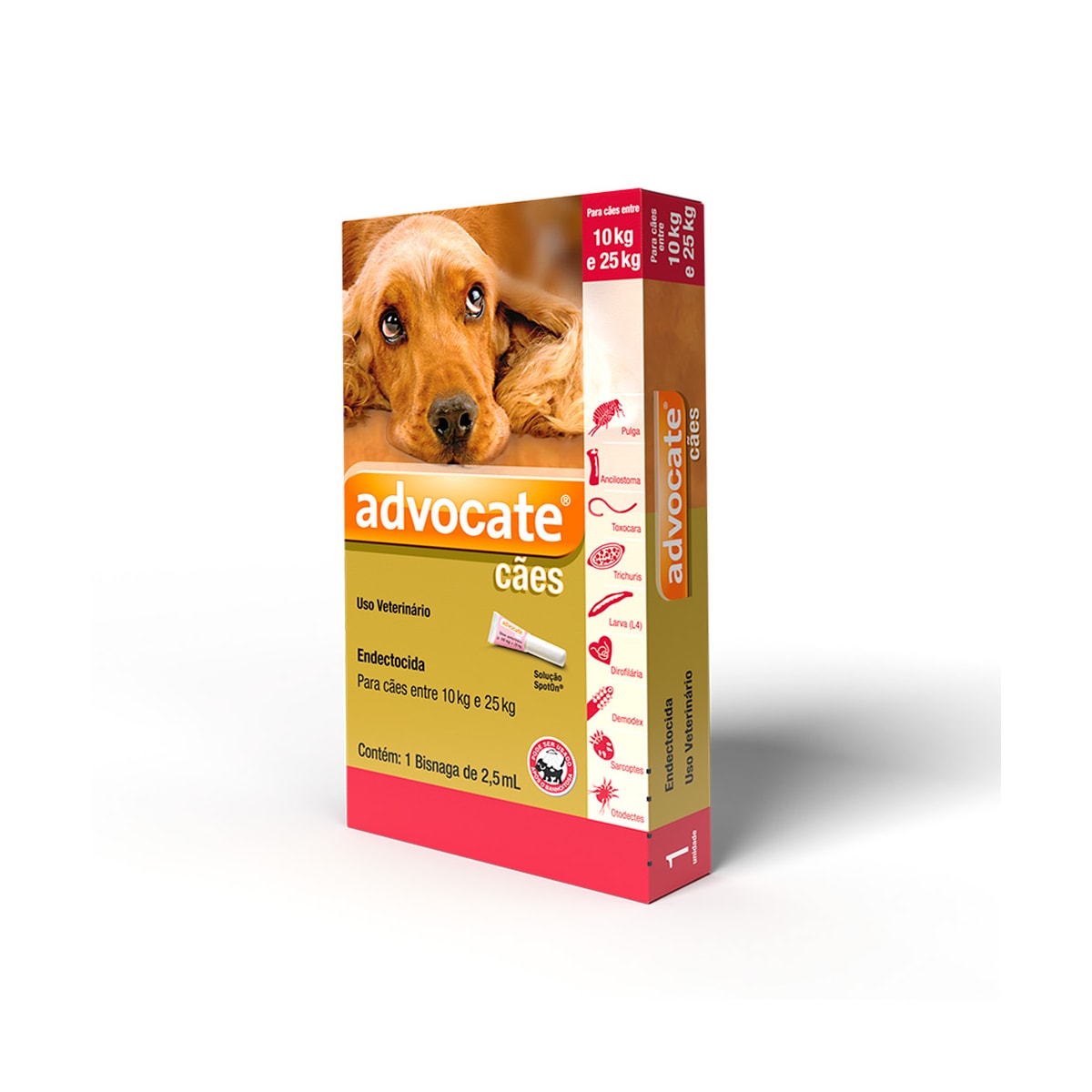 Antipulgas Advocate para Cães entre 10 e 25kg 2,5ml