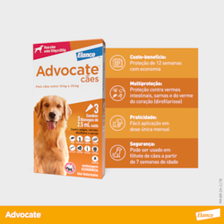 Antipulgas Advocate para Cães entre 10 e 25kg 2,5ml