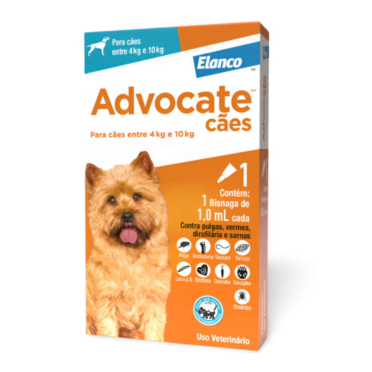 Antipulgas Advocate para Cães entre 4 e 10kg 1,0ml