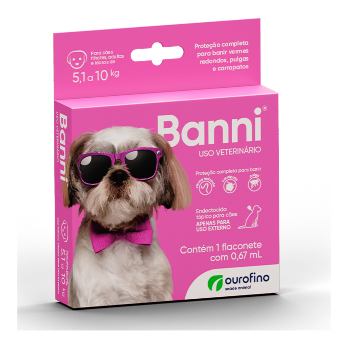 Antipulgas Banni para Cães 5,1 a 10kg – 0,67ml