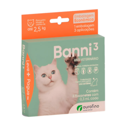 Antipulgas Banni para Gatos 0,30ml – Kit com 3 Flaconetes