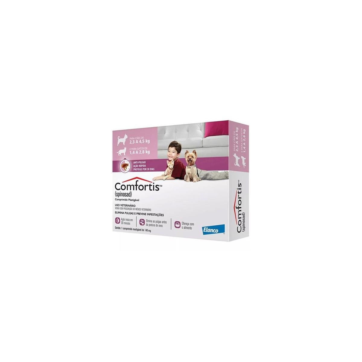 Antipulgas Comfortis Elanco 140mg - Cães de 2,3 a 4,5kg e Gatos de 1,4 a 2,8kg