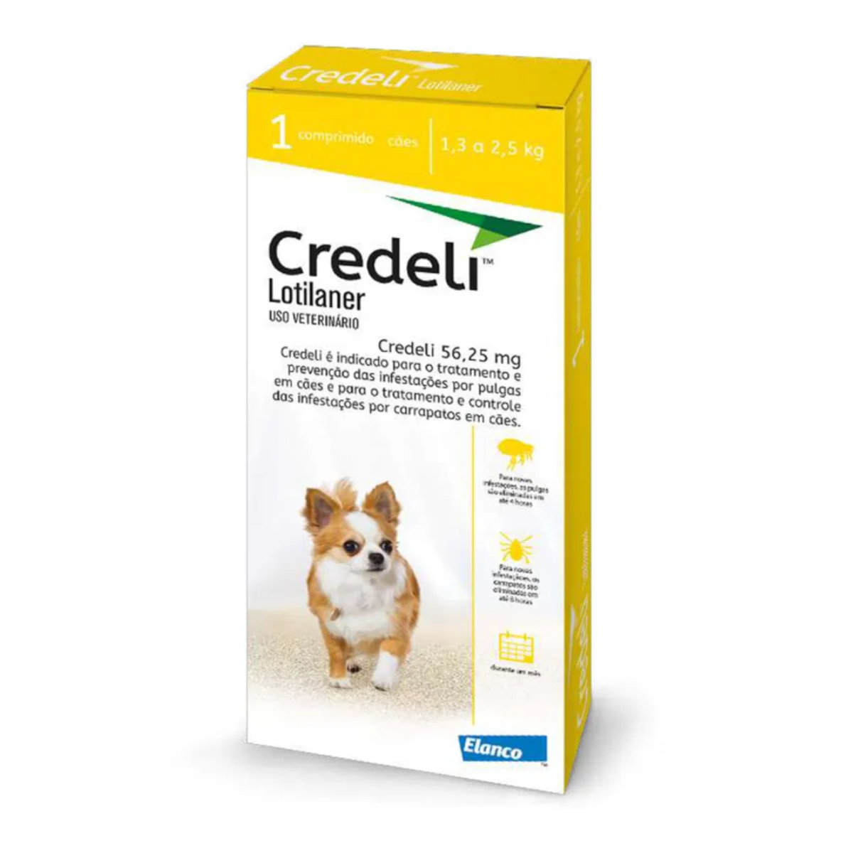 Antipulgas Credeli Elanco para Cães 1,3 a 2,5kg  56,25mg