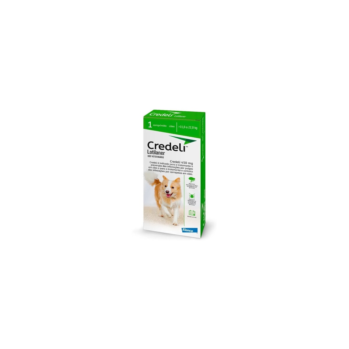 Antipulgas Credeli Elanco para Cães 11 a 22kg 1 Comprimido de 450mg
