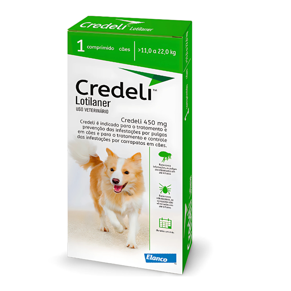 Antipulgas Credeli Elanco para Cães 11 a 22kg 1Comp  450mg