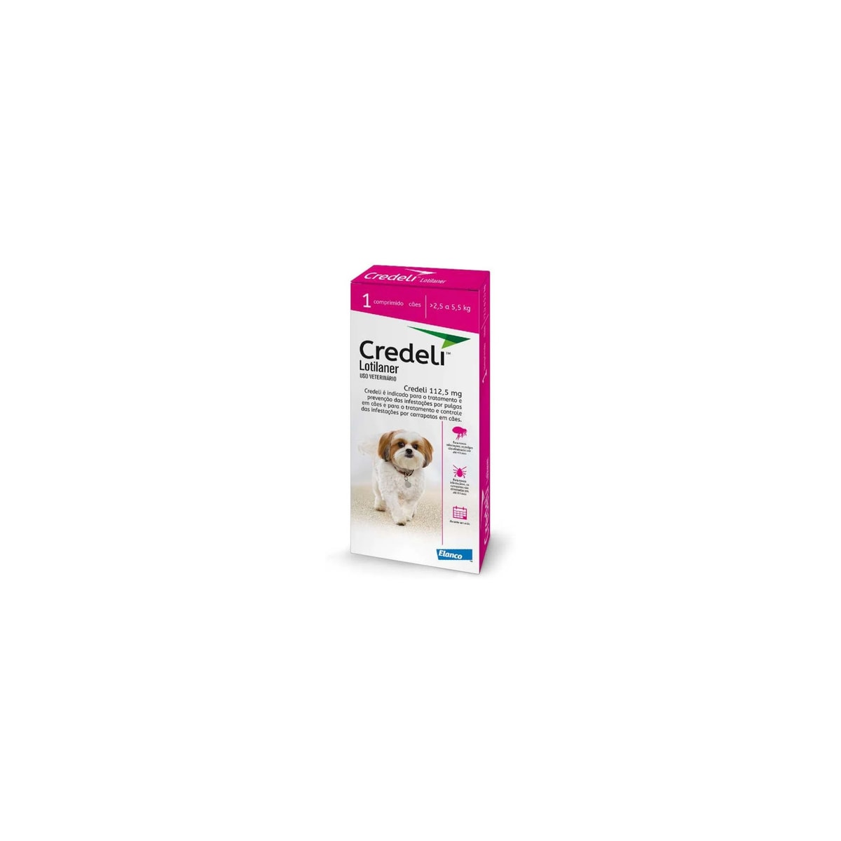 Antipulgas Credeli Elanco para Cães 2,5 a 5,5kg - 1 Comprimido