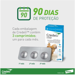 Antipulgas Credeli Elanco para Cães 22 a 45kg 3Comp 900mg