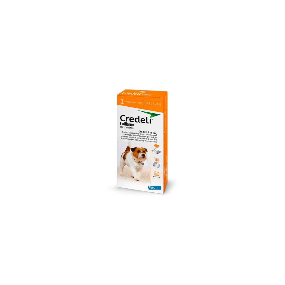 Antipulgas Credeli Elanco para Cães 5,5 a 11kg 1 Comprimido de 225mg