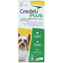 Antipulgas Credeli Plus Cães 1,4kg a 2,8kg 1 comprimido 56,25mg