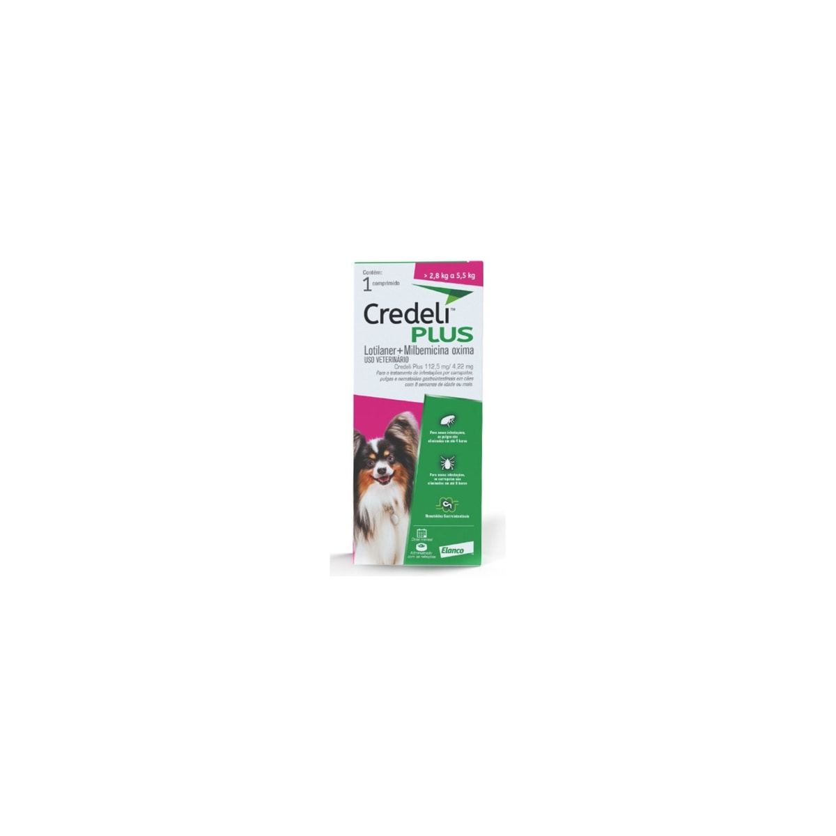 Antipulgas Credeli Plus Cães 2,8kg a 5,5kg 1 comprimido 112,5mg