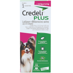 Antipulgas Credeli Plus Cães 2,8kg a 5,5kg 1 comprimido 112,5mg