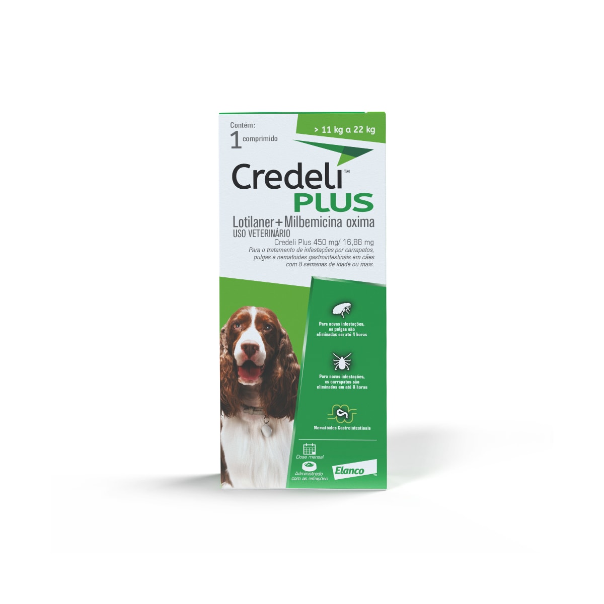 Antipulgas Credeli Plus Elanco para Cães 11 a 22kg 450mg