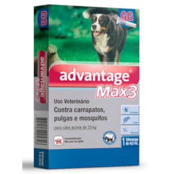 Antipulgas e Carrapatos Advantage Max3 4,0ml para Cães acima de 25kg