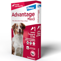 Antipulgas e Carrapatos Advantage MAX3 para Cães de 10 a 25 Kg