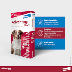 Antipulgas e Carrapatos Advantage MAX3 para Cães de 10 a 25 Kg