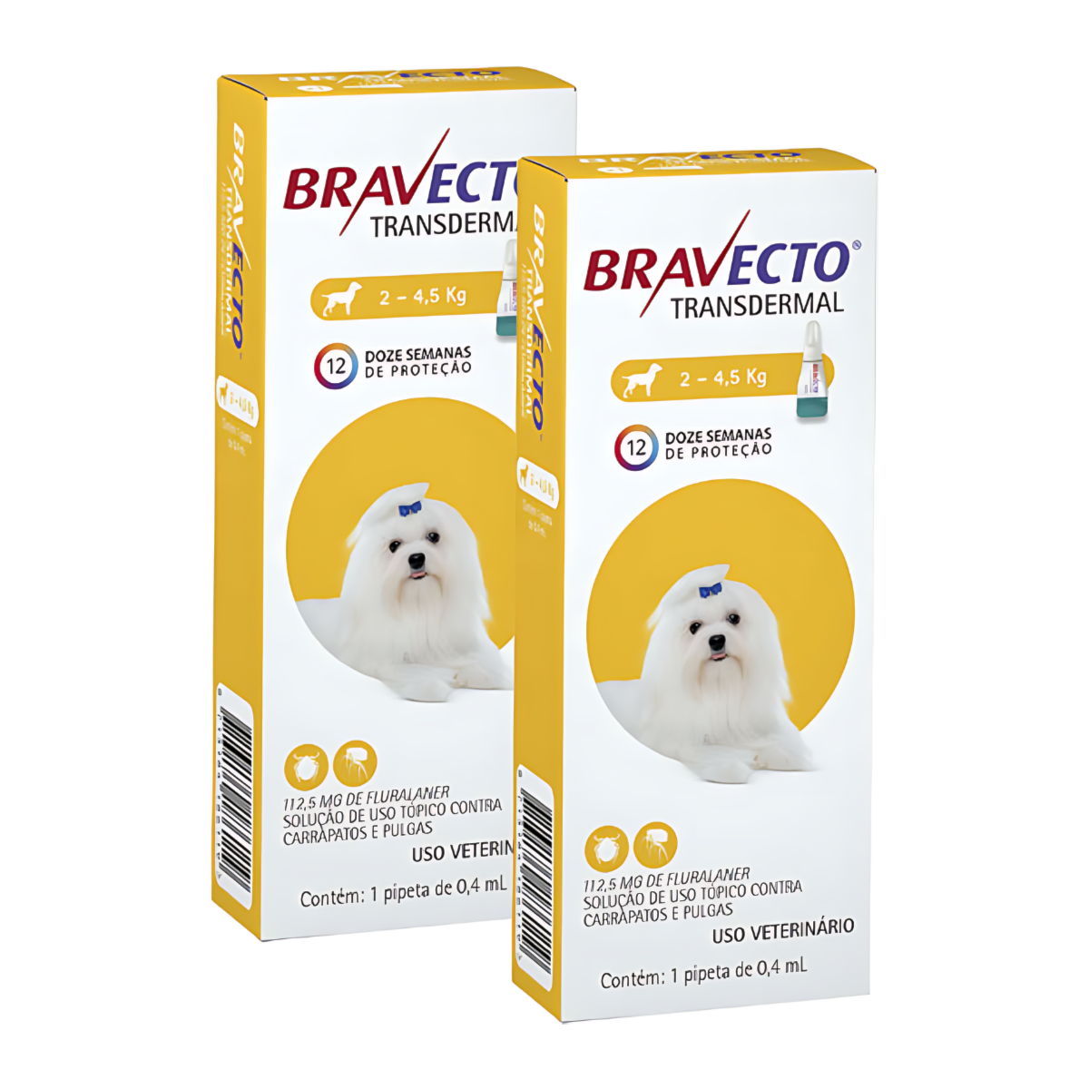 Antipulgas e Carrapatos Bravecto Transdermal MSD para Cães 2 a 4,5kg