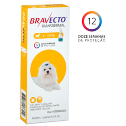 Antipulgas e Carrapatos Bravecto Transdermal MSD para Cães 2 a 4,5kg