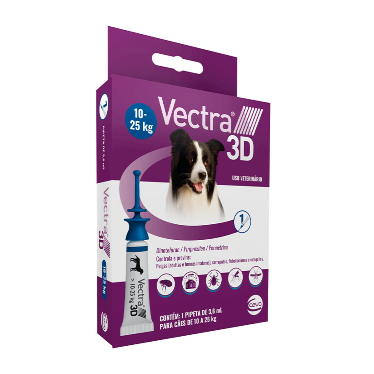 Antipulgas e Carrapatos Ceva Vectra 3D para Cães de 10 a 25Kg