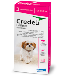 Antipulgas e Carrapatos Credeli Para Cães de 2,5 a 5,5 Kg 3comp 112,5mg