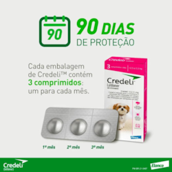 Antipulgas e Carrapatos Credeli Para Cães de 2,5 a 5,5 Kg 3comp 112,5mg