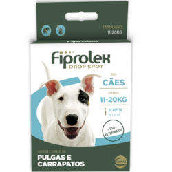 Antipulgas e Carrapatos Fiprolex Drop Spot Ceva para Cães 11 a 20kg 1,34ml