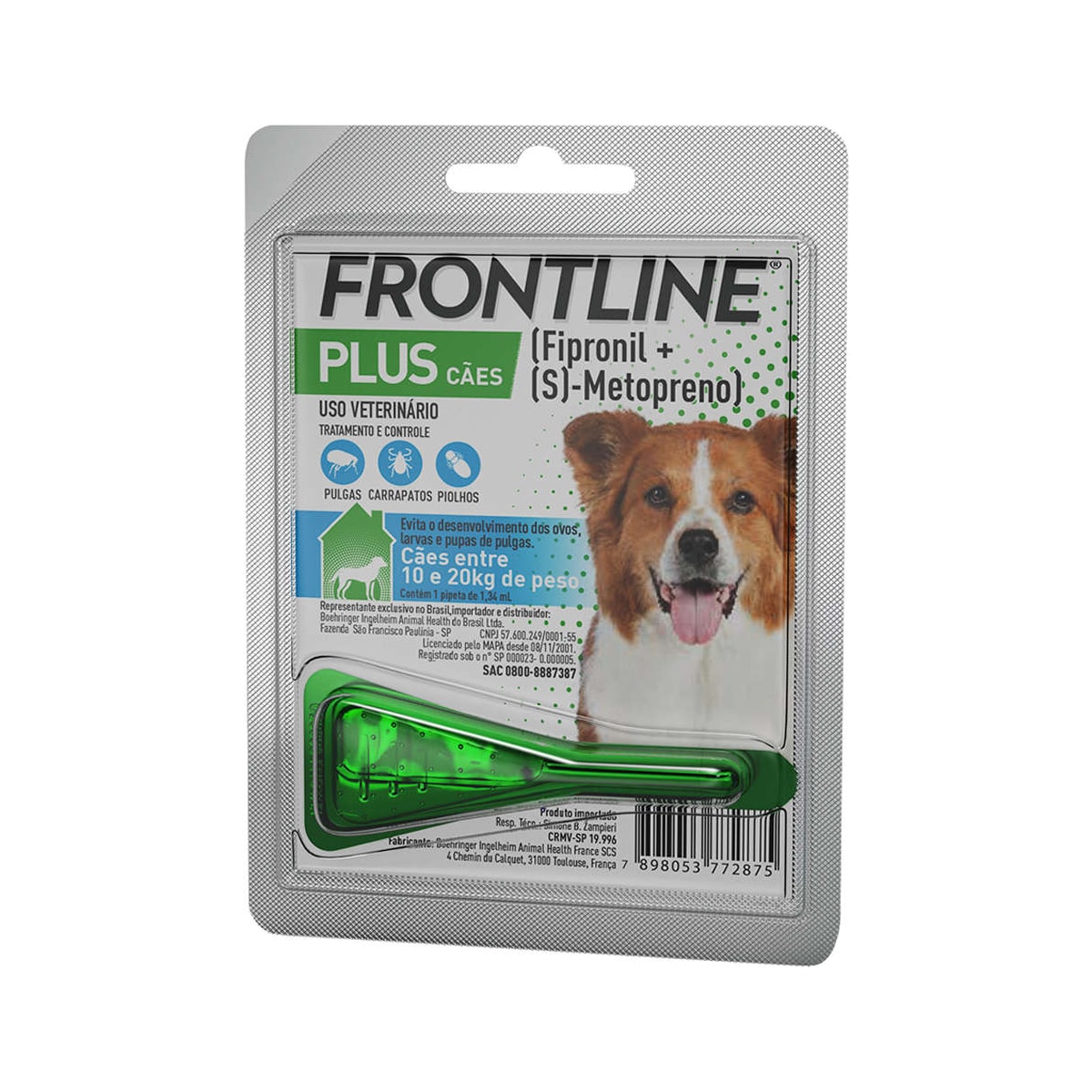 Antipulgas e Carrapatos Frontline Plus para Cães de 10 a 20kg