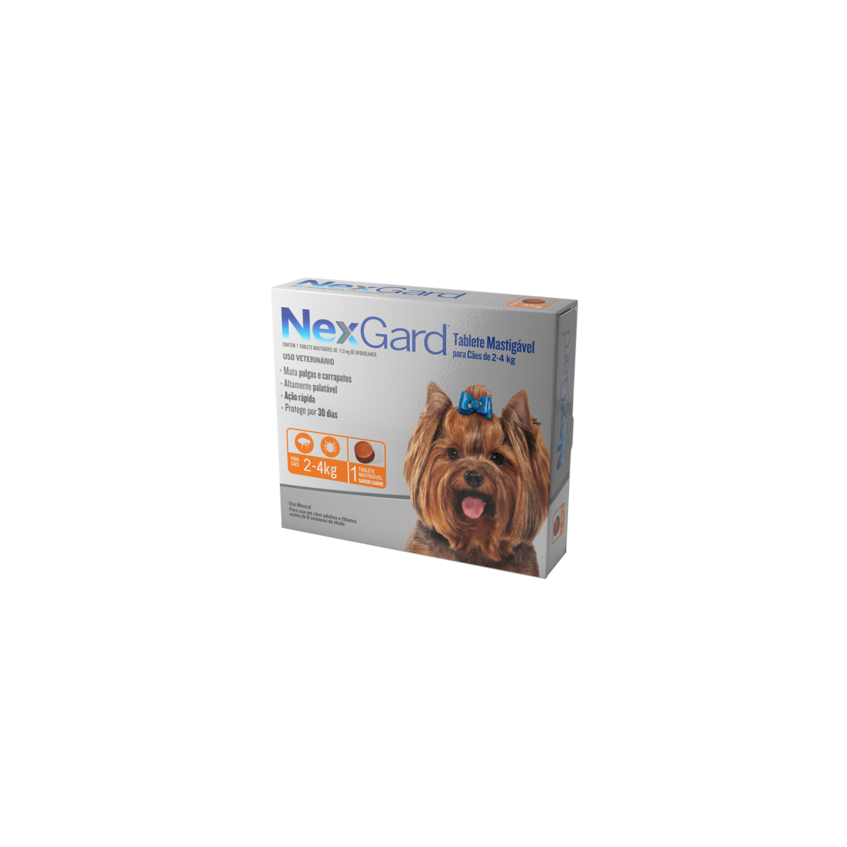 Antipulgas e Carrapatos NexGard 11,3 mg para Cães de 2 a 4Kg