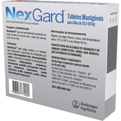 Antipulgas e Carrapatos Nexgard Combo 25 a 50Kg Com 3 Tabletes
