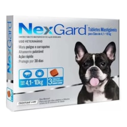 Antipulgas e Carrapatos Nexgard Combo 4,1 a 10Kg Com 3 Tabletes